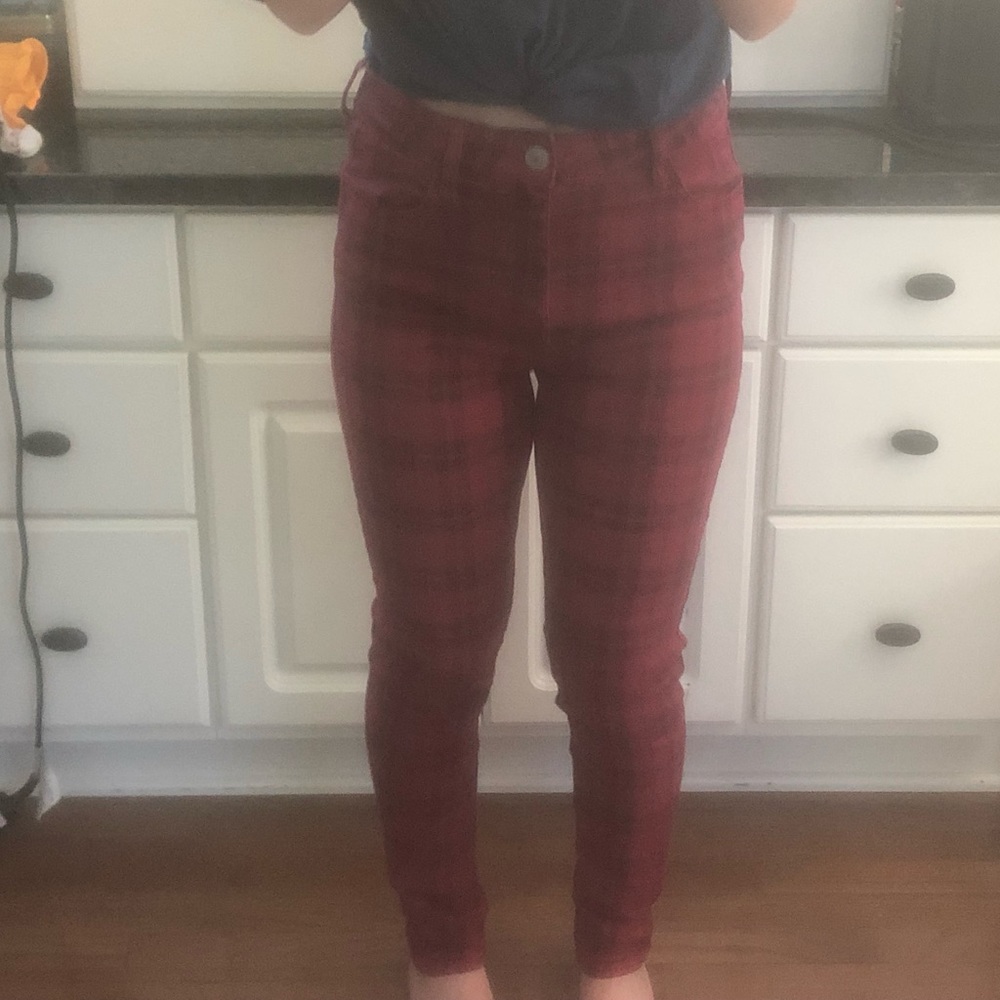 American Eagle plaid jeggings